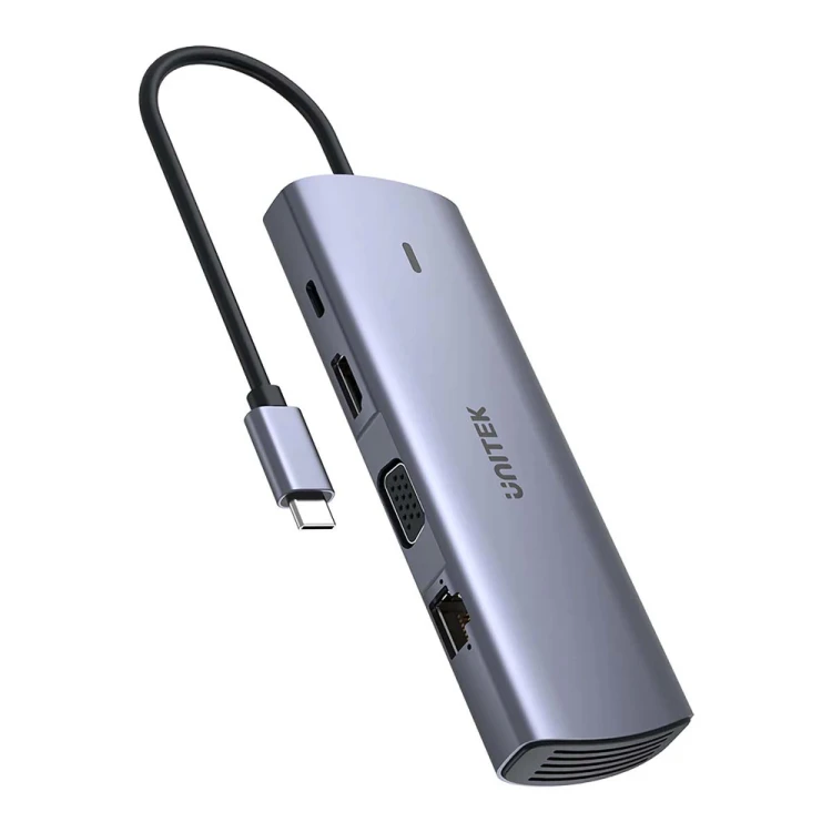 Unitek Hub 9w1 USB C Gigabit Ethernet HDMI VGA 3x USB A czytnik kart PD 100W-1782187