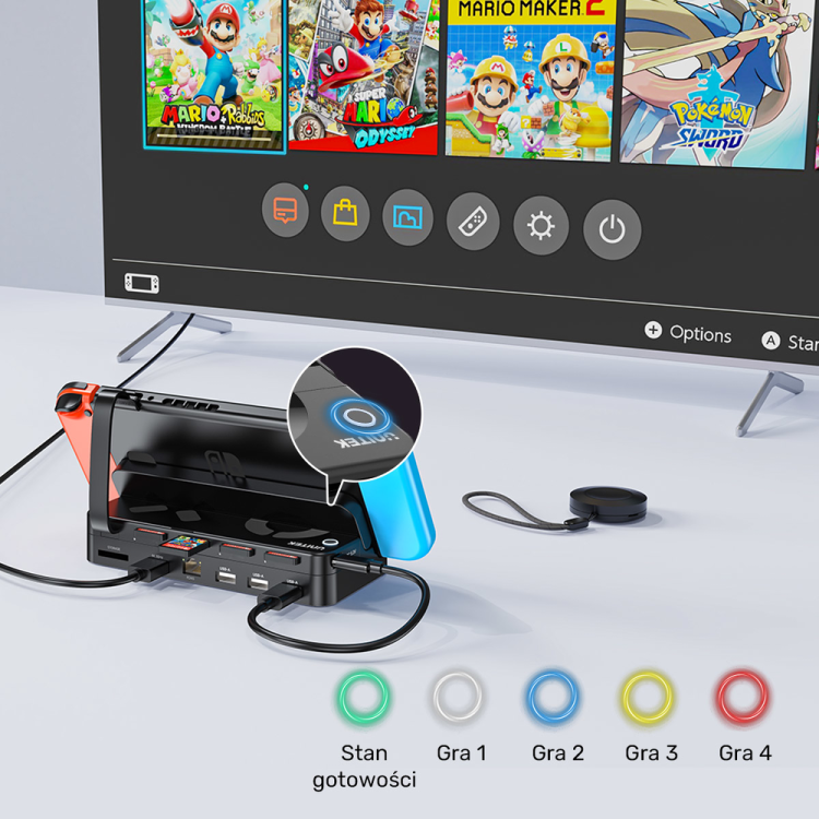 Unitek Stacja dokująca do Nintendo Switch + pilot-1781314