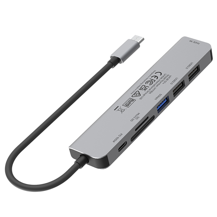 Unitek Hub USB-C aluminium 7w1-1637312