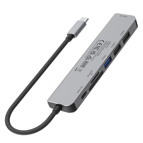 Unitek Hub USB-C aluminium 7w1-1637314