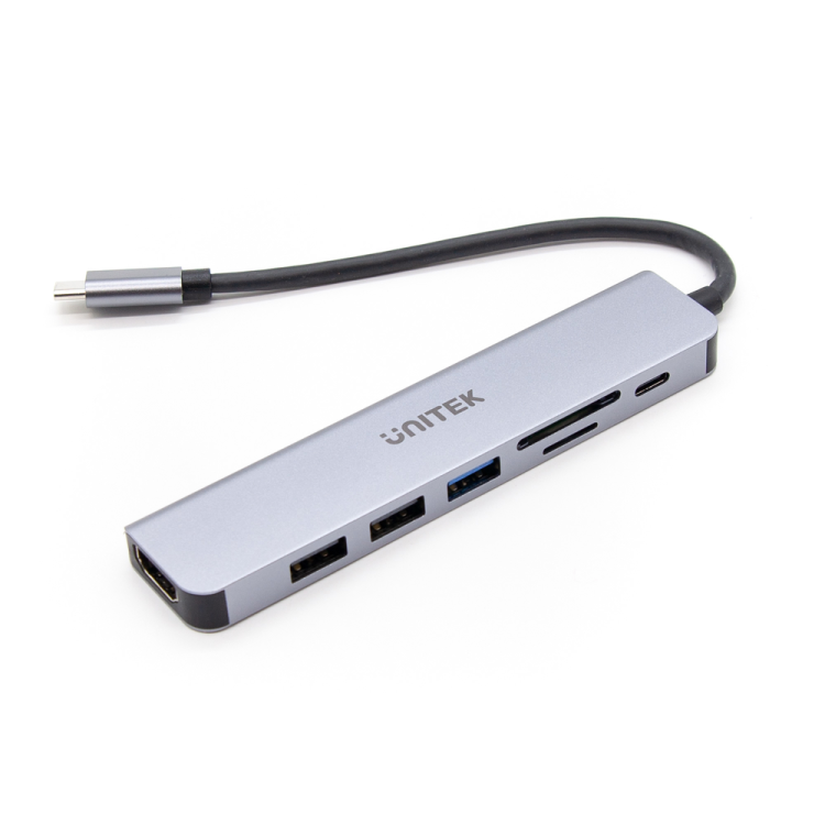 Unitek Hub USB-C aluminium 7w1-1637311