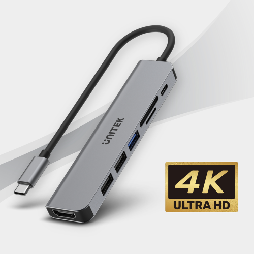 Unitek Hub USB-C aluminium 7w1-1637315
