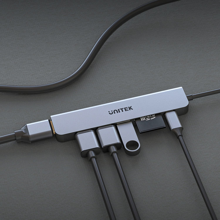 Unitek Hub USB-C aluminium 7w1-1637317