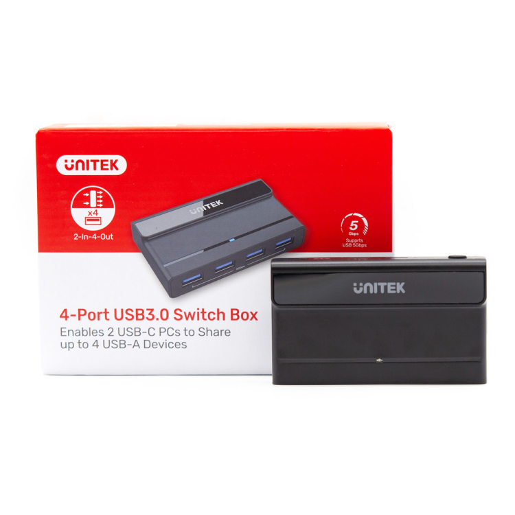 Unitek Przełącznik KVM 4x USB-A 5Gbps aktywny-1637408