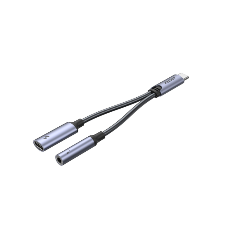 Unitek Adapter USB-C na minijack 3,5mm i USB-C 60W-1357725