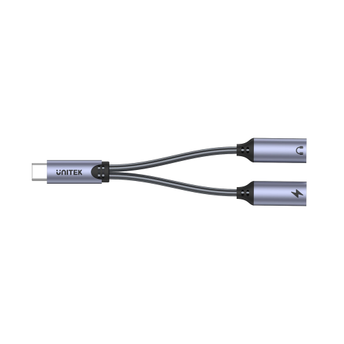 Unitek Adapter USB-C na 2 x port USB-C audio i 18W-1635817