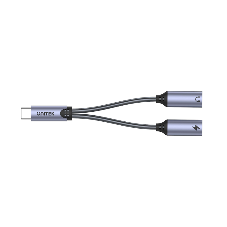 Unitek Adapter USB-C na 2 x port USB-C audio i 18W-1635817