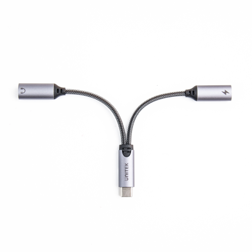 Unitek Adapter USB-C na 2 x port USB-C audio i 18W-1357737