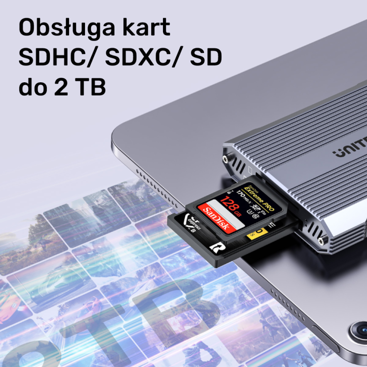 Unitek Czytnik kart pamięci CF Express, SD/microSD, USBA 10 Gbs + HUB-1783300