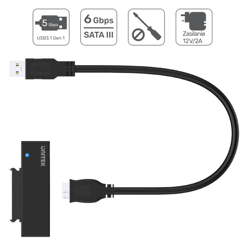 Unitek Y-1039 mostek USB 3.0 - SATA III 2,5''/3,5''-1631105