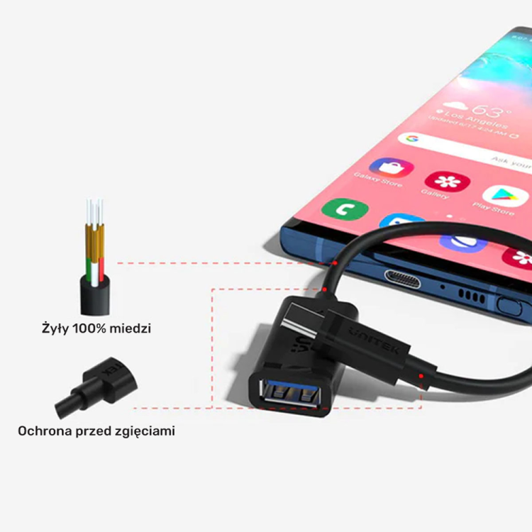 Unitek adapter USB Typ-C do USB AF 0,15m-1630648