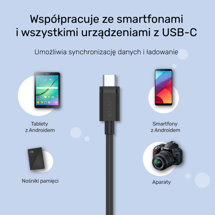 Unitek przewód USB 3.1 typ A - typ C M-M 0.5 m-1635366