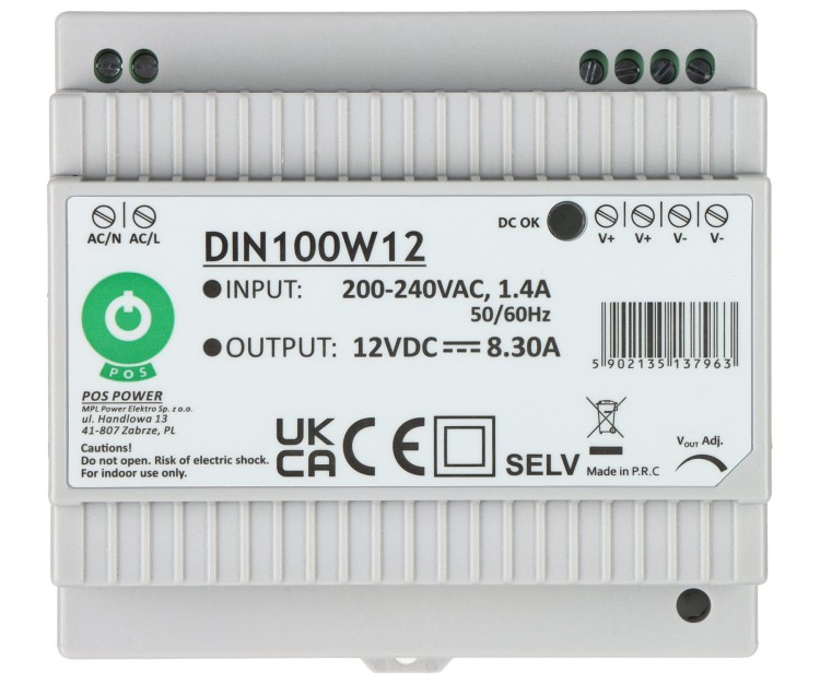ZASILACZ IMPULSOWY DIN100W12 POS-1775017