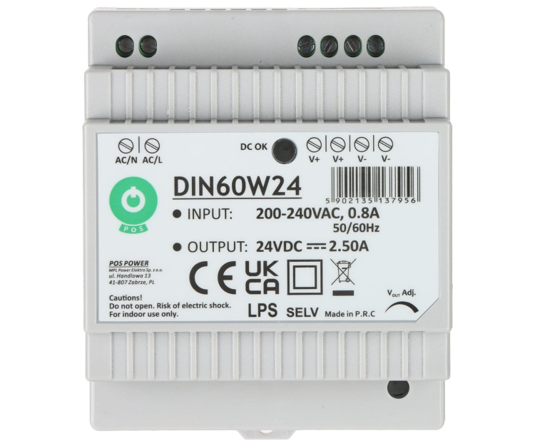 ZASILACZ IMPULSOWY DIN60W24 POS-1775038