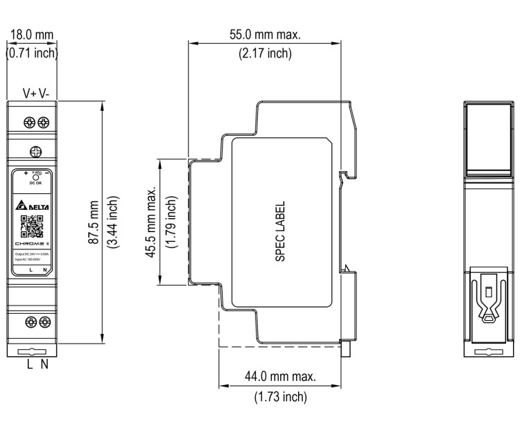 ZASILACZ IMPULSOWY DRC-24V015W1RZ Delta Electronics-1815117