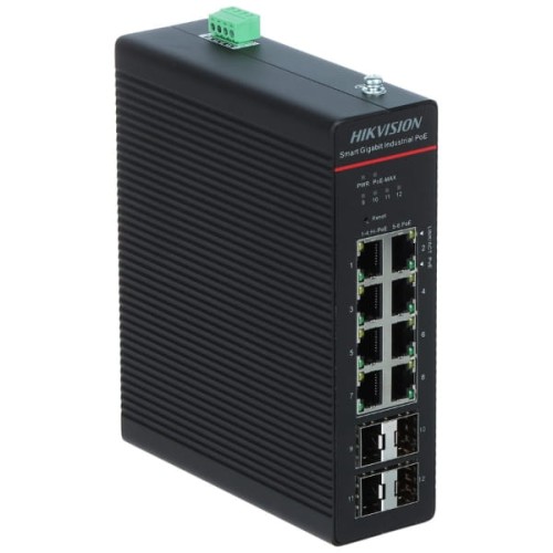 SWITCH PRZEMYSŁOWY POE DS-3T1512HP-SI-8P4FKIT(75W) 8-PORTOWY SFP Hikvision-1869313