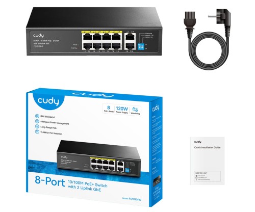 SWITCH POE FS1010PG 8-PORTOWY CUDY-1790516