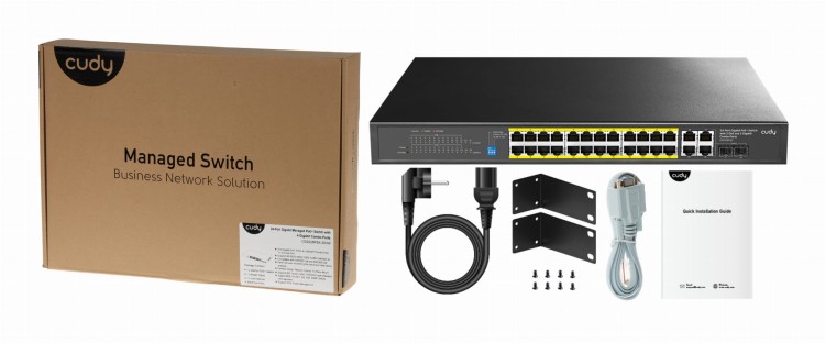 SWITCH POE GS2028PS4-300W 24-PORTOWY SFP CUDY-1790314