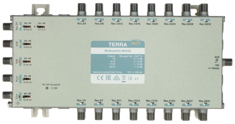 MULTISWITCH MV-532 5 WEJŚĆ/32 WYJŚCIA TERRA-1329046