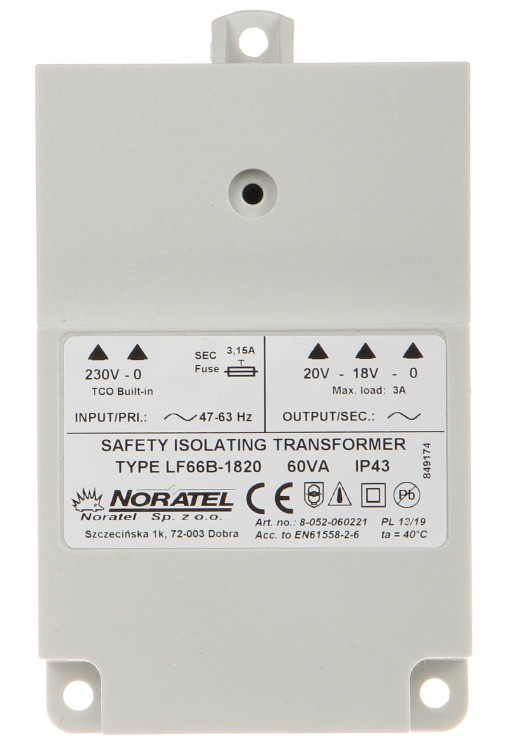 ZASILACZ NAPIĘCIA ZMIENNEGO TR-60VA/NORATEL SATEL-1352964