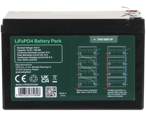 AKUMULATOR 12.8V/10AH/LIFEPO4-GC Green Cell-1820256