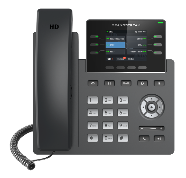 Grandstream GRP2613 – telefon IP – widok z przodu.jpg