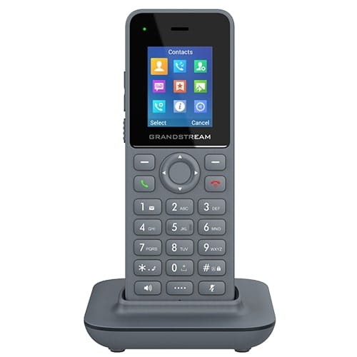 Grandstream DP725 – słuchawka DECT IP – widok z przodu z ładowarką.jpg