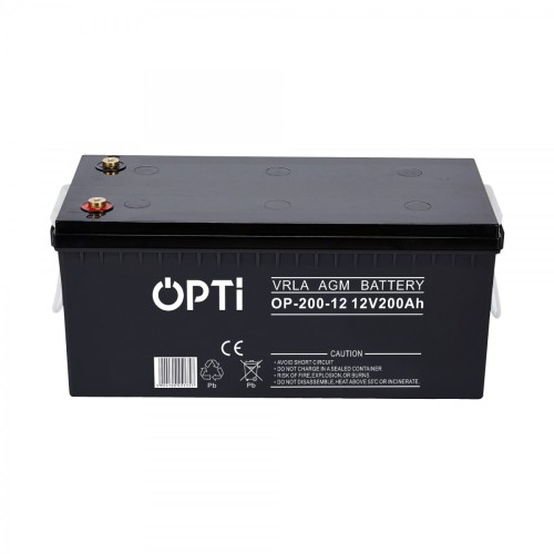 VOLT OPTI 12V 200Ah – akumulator VRLA AGM – widok z przodu.jpg