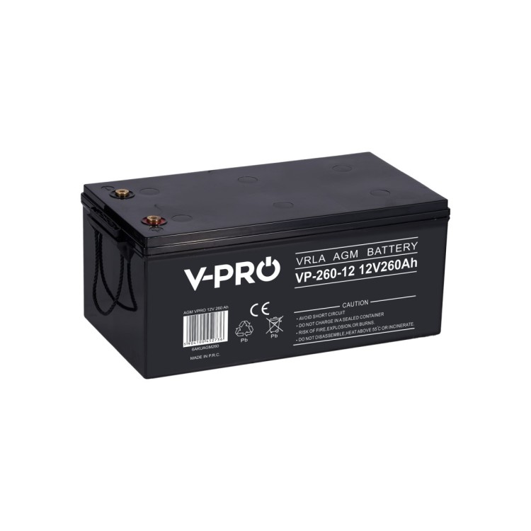 VOLT Polska VPRO 12V 260Ah – akumulator VRLA AGM – widok pod kątem.jpg