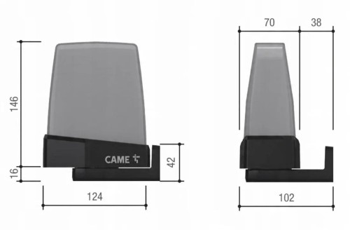 Lampa ostrzegawcza CAME KRX1FXSY 24/230V żółta (806LA-0030)-1867691