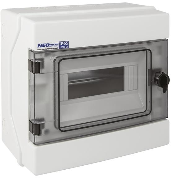 Rozdzielnica hermetyczna modułowa (500V AC, 1000V DC) 1x8 natynkowa (N+PE) IP65 RH-8 ELEKTRO-PLAST O-1834311