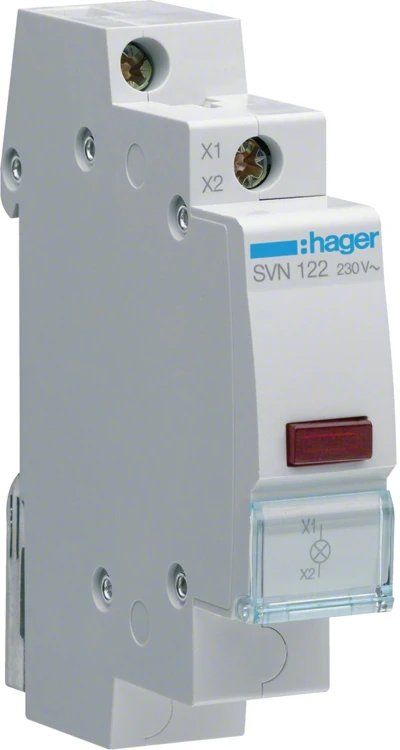 Lampka sygnalizacyjna, 230V AC, Czerwony LED HAGER SVN122-1920201