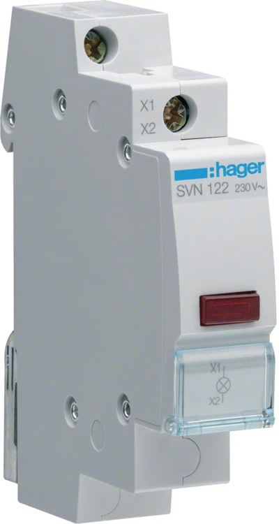 Lampka sygnalizacyjna, 230V AC, Czerwony LED HAGER SVN122-1855672