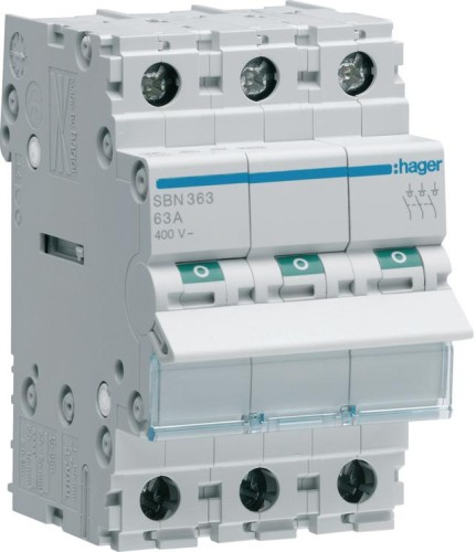 Modułowy rozłącznik izolacyjny 3P 63A 400VAC Hager SBN363-1885407