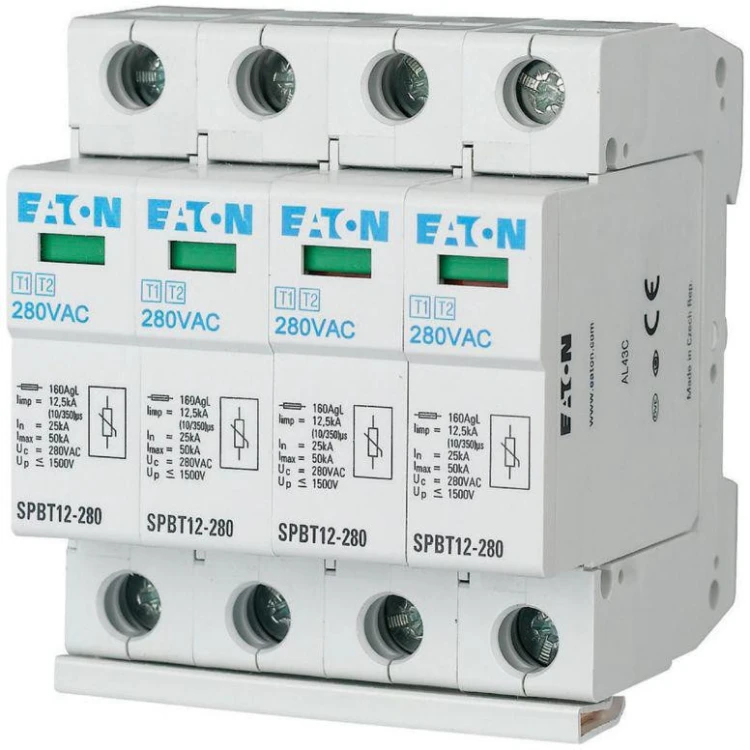 EATON OGRANICZNIK PRZEPIĘĆ T1+T2 B+C 4P 4M 12.5KA 1.5KV TN, TNS SPBT12-280/4-1948209