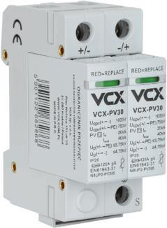 Ogranicznik przepięć fotowoltaiczny DC PV30 klasy T2 (C) 2P 1000V VCX-1953678