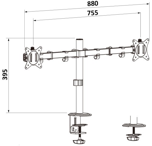 UCHWYT BIURKOWY MONITORÓW BRATECK-LDT66-C024 BRATECK-1688508