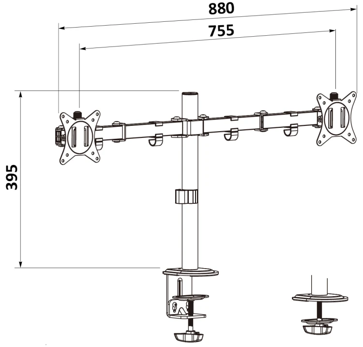 UCHWYT BIURKOWY MONITORÓW BRATECK-LDT66-C024 BRATECK-1688508