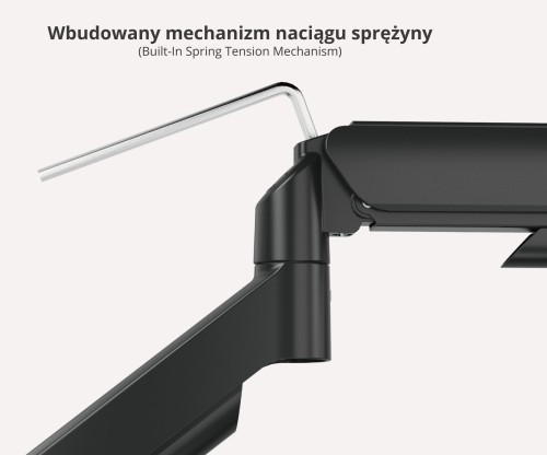 UCHWYT BIURKOWY DO MONITORA, NA SPRĘŻYNIE GAZOWEJ BRATECK-LDT97-C012 BRATECK-1811025