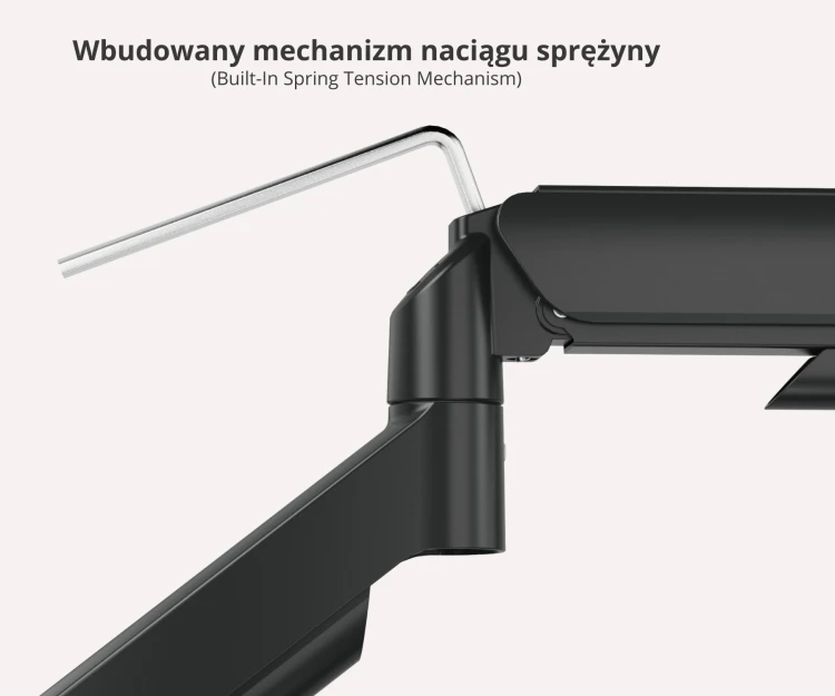 UCHWYT BIURKOWY DO MONITORA, NA SPRĘŻYNIE GAZOWEJ BRATECK-LDT97-C012 BRATECK-1811025
