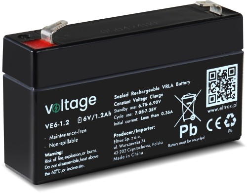 Akumulator AGM Voltage 6V 1,2Ah VE6-1.2 (Żywotność 6-9 lat)-1845256