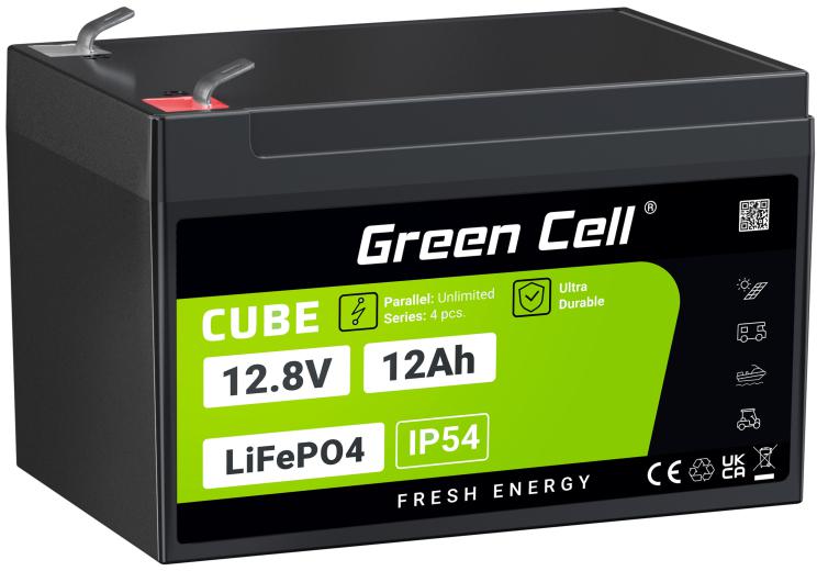 AKUMULATOR LITOWO-ŻELAZOWO-FOSFORANOWY LiFePO4 Green Cell Cube 12.8V 12Ah LFPGC12V12AH-1765523