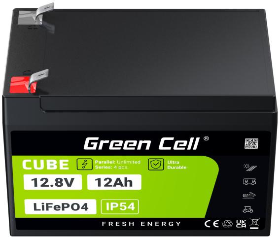 AKUMULATOR LITOWO-ŻELAZOWO-FOSFORANOWY LiFePO4 Green Cell Cube 12.8V 12Ah LFPGC12V12AH-1853596