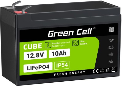 AKUMULATOR LITOWO-ŻELAZOWO-FOSFORANOWY LiFePO4 Green Cell Cube 12.8V 10Ah LFPGC12V10AH-1853600