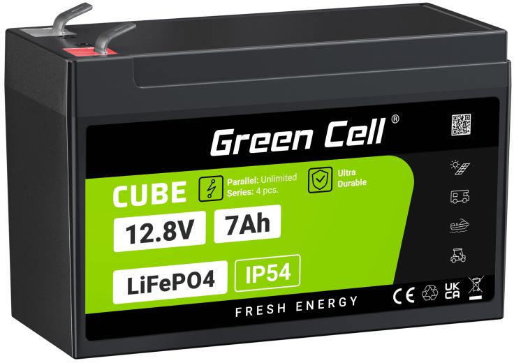 AKUMULATOR LITOWO-ŻELAZOWO-FOSFORANOWY LiFePO4 Green Cell Cube 12.8V 7Ah LFPGC12V7AH-1763288