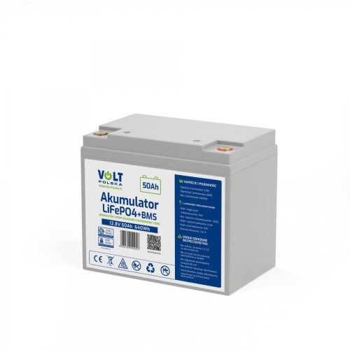 AKUMULATOR VOLT POLSKA LITOWO-ŻELAZOWO-FOSFORANOWY LiFePO4 12V 50Ah 50A-1929356