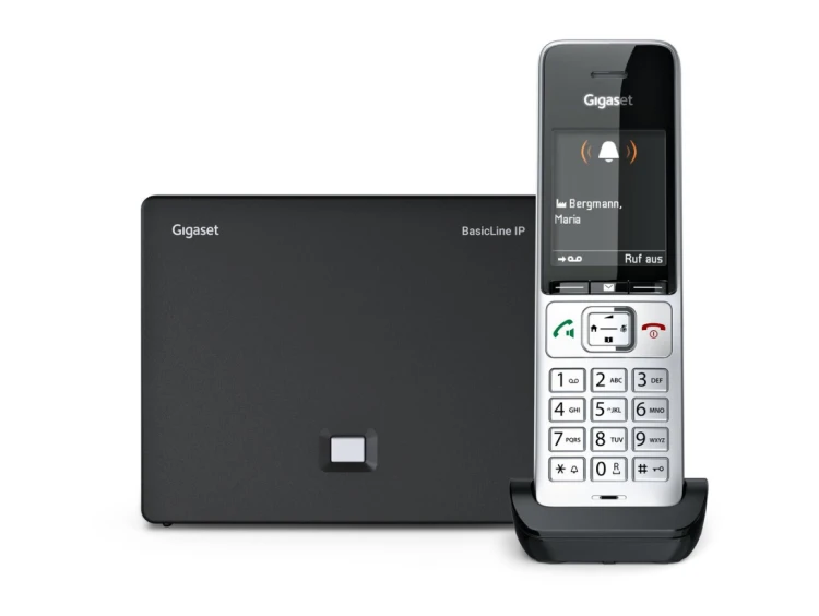 Gigaset BasicLine IP + COMFORT 500HX – zestaw telefonu VoIP DECT – widok z przodu.png