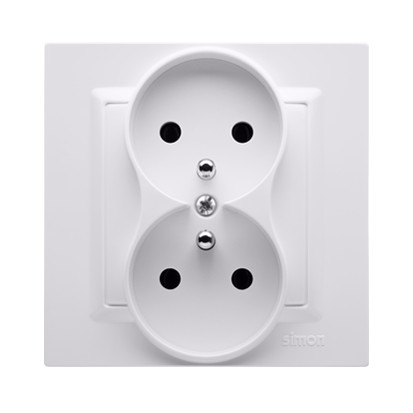 KONTAKT SIMON 10 BIAŁY GNIAZDO Z/U 2X ZACISKI ŚRUBOWE 16A 250V-1953668