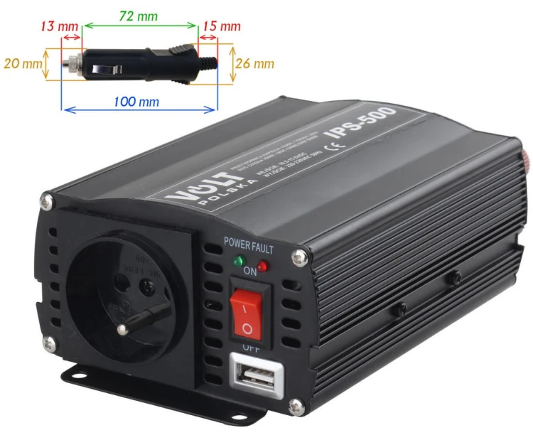 PRZETWORNICA VOLT POLSKA IPS-500 12V / 230V 350/500 W-1825636