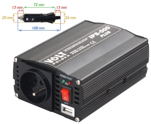 PRZETWORNICA VOLT POLSKA IPS-500 PLUS 24V / 230V 350/500 W-1607625